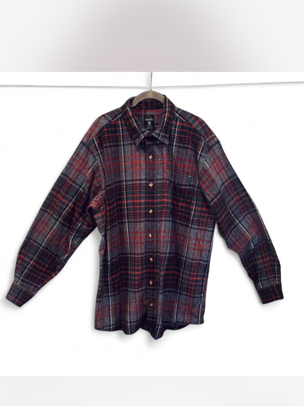 Men’s RedHead Red black and greenish blue Plaid Button-Down Shirt size XL